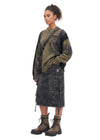 Distressed Utility Jacket & Cargo Skirt Set